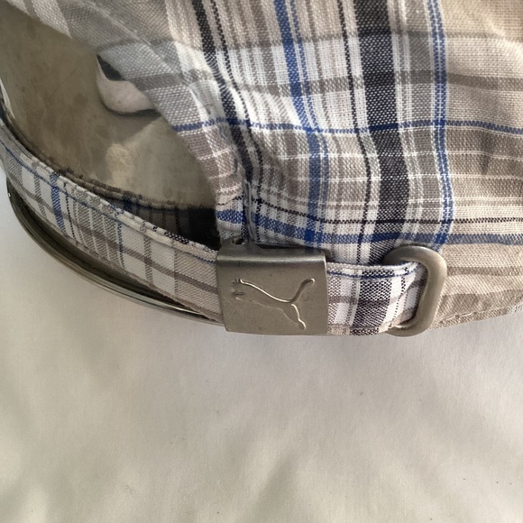 PUMA athletic hat lightweight 100% cotton plaid EUC - Picture 4 of 5